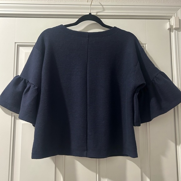 NWT Women’s Navy Free Assembly Ribbed Ottoman Top Size Medium - Picture 2 of 5